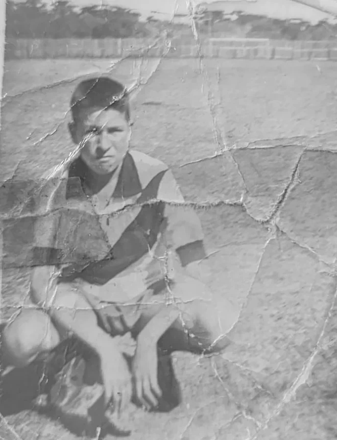 Pedro Paz quando começou a jogar futebol em Pitanga